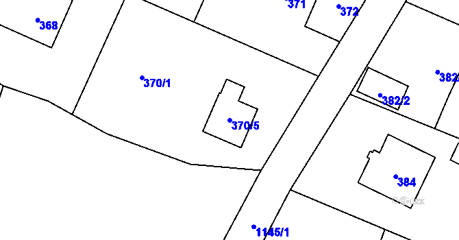 Parcela st. 370/5 v KÚ Střítež, Katastrální mapa