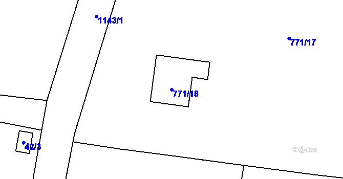 Parcela st. 771/18 v KÚ Střítež, Katastrální mapa