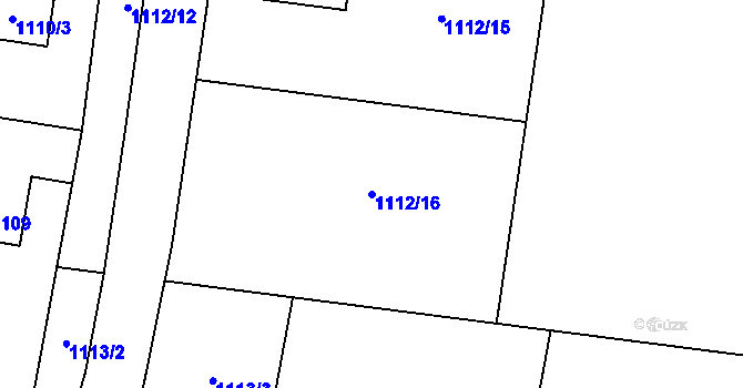 Parcela st. 1112/16 v KÚ Střítež, Katastrální mapa