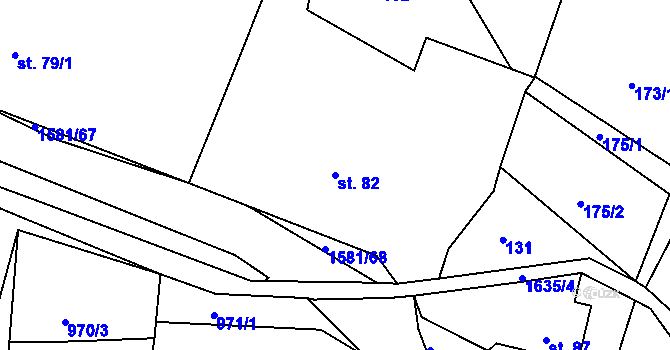 Parcela st. 82 v KÚ Střítež nad Bečvou, Katastrální mapa