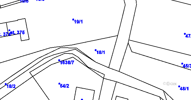 Parcela st. 18/1 v KÚ Střítež nad Bečvou, Katastrální mapa