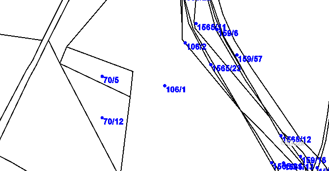 Parcela st. 106/1 v KÚ Střítež nad Bečvou, Katastrální mapa