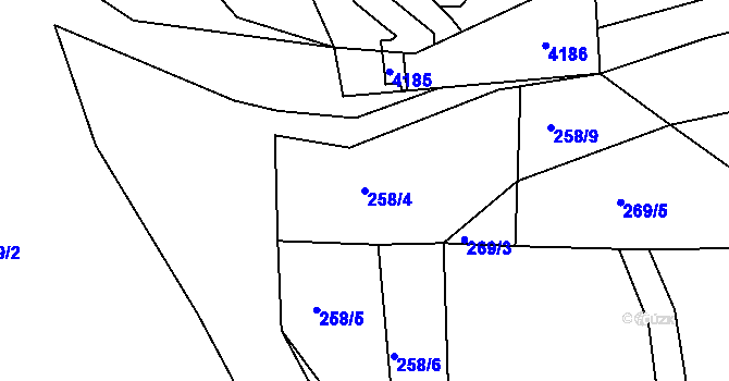 Parcela st. 258/4 v KÚ Střítež nad Bečvou, Katastrální mapa