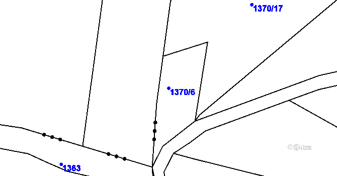 Parcela st. 1370/6 v KÚ Střítež nad Bečvou, Katastrální mapa