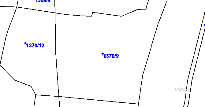 Parcela st. 1370/9 v KÚ Střítež nad Bečvou, Katastrální mapa