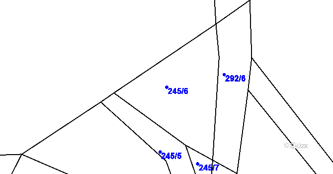 Parcela st. 245/6 v KÚ Střítež nad Bečvou, Katastrální mapa