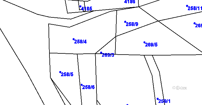 Parcela st. 269/3 v KÚ Střítež nad Bečvou, Katastrální mapa