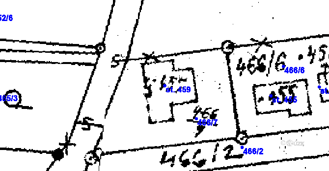 Parcela st. 459 v KÚ Střítež nad Ludinou, Katastrální mapa
