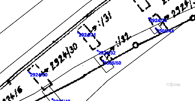 Parcela st. 2924/32 v KÚ Střítež nad Ludinou, Katastrální mapa