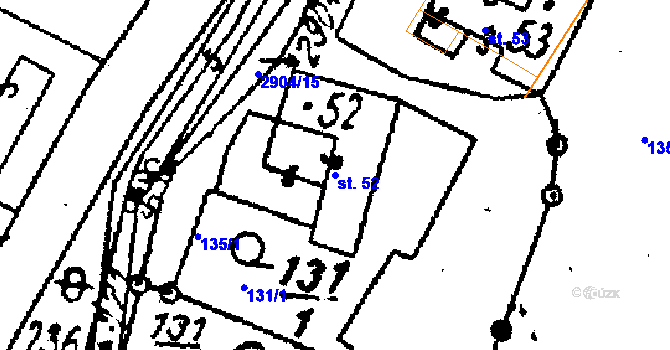 Parcela st. 52 v KÚ Střítež nad Ludinou, Katastrální mapa