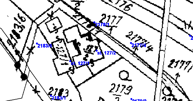 Parcela st. 127/2 v KÚ Střítež nad Ludinou, Katastrální mapa