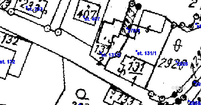 Parcela st. 131/2 v KÚ Střítež nad Ludinou, Katastrální mapa