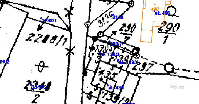 Parcela st. 139/3 v KÚ Střítež nad Ludinou, Katastrální mapa