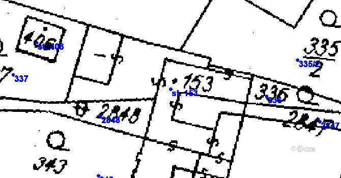 Parcela st. 153 v KÚ Střítež nad Ludinou, Katastrální mapa