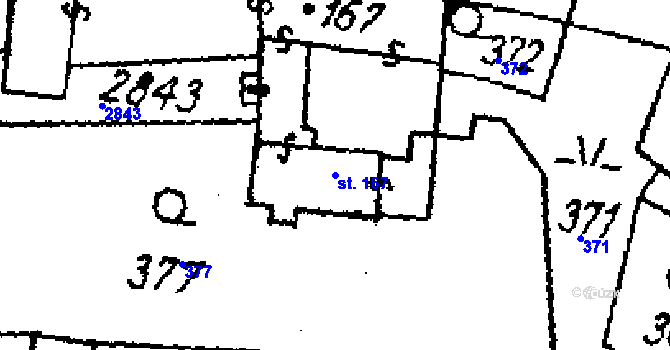 Parcela st. 167 v KÚ Střítež nad Ludinou, Katastrální mapa