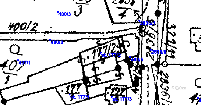 Parcela st. 177/2 v KÚ Střítež nad Ludinou, Katastrální mapa