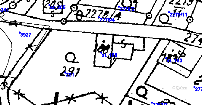 Parcela st. 188 v KÚ Střítež nad Ludinou, Katastrální mapa