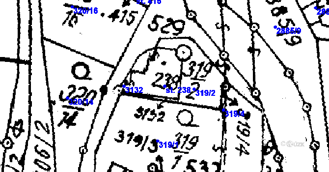 Parcela st. 238 v KÚ Střítež nad Ludinou, Katastrální mapa