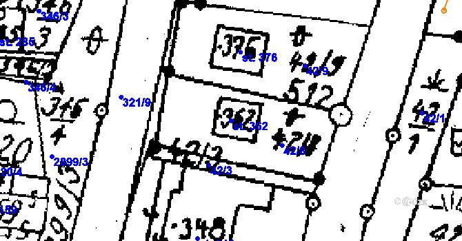 Parcela st. 362 v KÚ Střítež nad Ludinou, Katastrální mapa