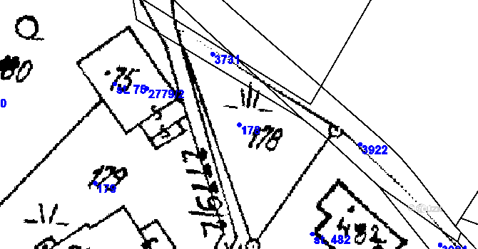 Parcela st. 178 v KÚ Střítež nad Ludinou, Katastrální mapa