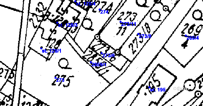 Parcela st. 273/6 v KÚ Střítež nad Ludinou, Katastrální mapa
