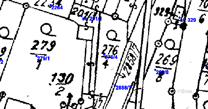 Parcela st. 276/4 v KÚ Střítež nad Ludinou, Katastrální mapa