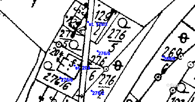 Parcela st. 276/5 v KÚ Střítež nad Ludinou, Katastrální mapa