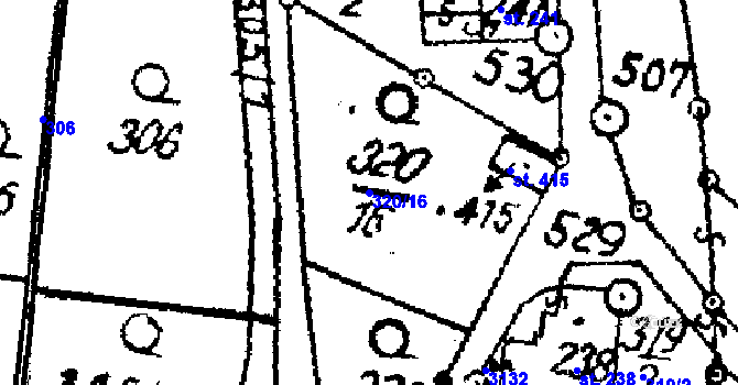 Parcela st. 320/16 v KÚ Střítež nad Ludinou, Katastrální mapa