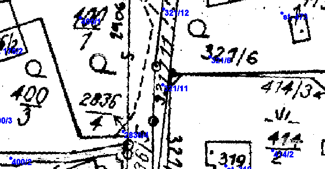 Parcela st. 321/11 v KÚ Střítež nad Ludinou, Katastrální mapa
