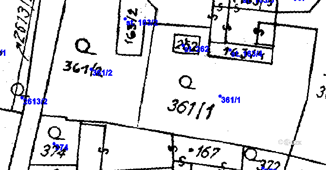 Parcela st. 361 v KÚ Střítež nad Ludinou, Katastrální mapa