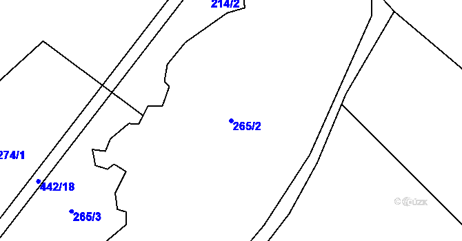 Parcela st. 265/2 v KÚ Střítež pod Křemešníkem, Katastrální mapa