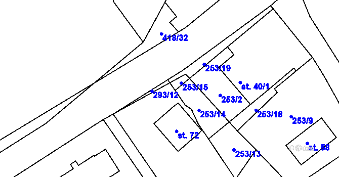 Parcela st. 293/5 v KÚ Střítež pod Křemešníkem, Katastrální mapa