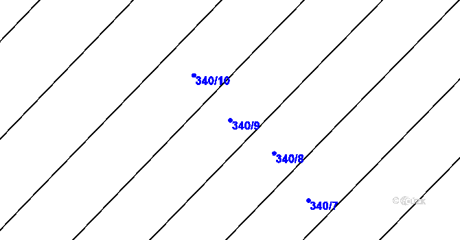 Parcela st. 340/9 v KÚ Střítež pod Křemešníkem, Katastrální mapa