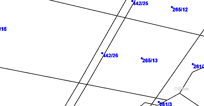 Parcela st. 442/26 v KÚ Střítež pod Křemešníkem, Katastrální mapa