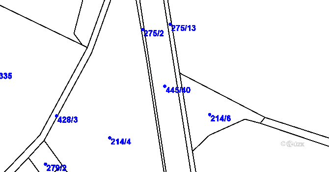 Parcela st. 445/40 v KÚ Střítež pod Křemešníkem, Katastrální mapa