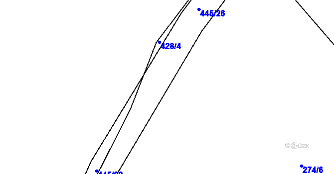 Parcela st. 445/27 v KÚ Střítež pod Křemešníkem, Katastrální mapa