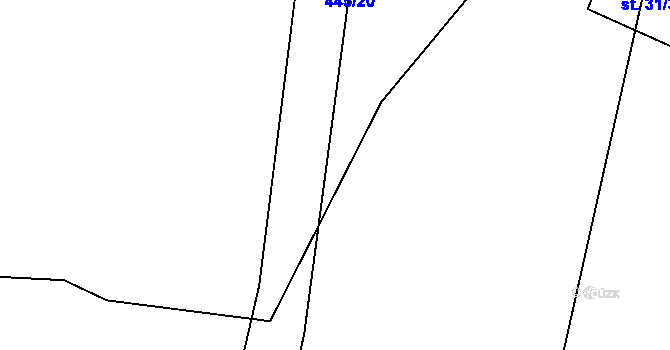 Parcela st. 445/21 v KÚ Střítež pod Křemešníkem, Katastrální mapa