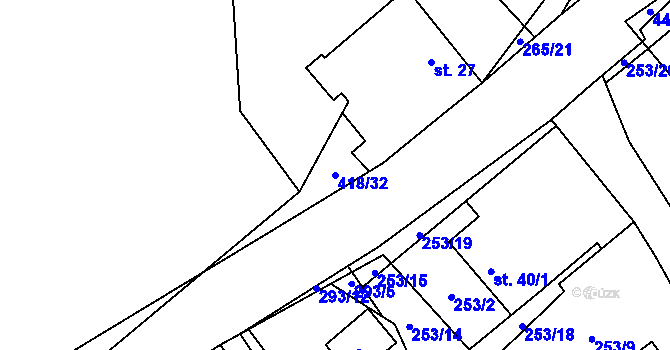 Parcela st. 418/32 v KÚ Střítež pod Křemešníkem, Katastrální mapa