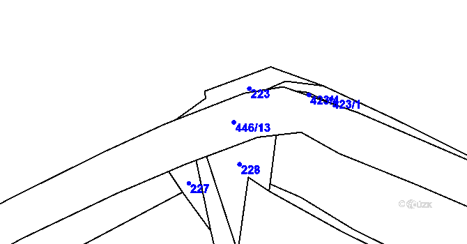 Parcela st. 446/13 v KÚ Střítež pod Křemešníkem, Katastrální mapa