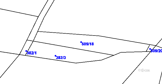 Parcela st. 509/18 v KÚ Bor u Božejova, Katastrální mapa