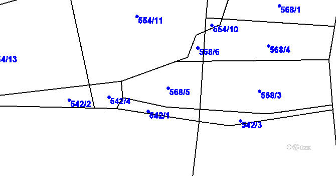 Parcela st. 568/5 v KÚ Bor u Božejova, Katastrální mapa