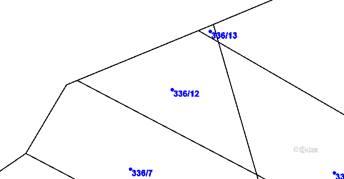 Parcela st. 336/12 v KÚ Krumvald, Katastrální mapa