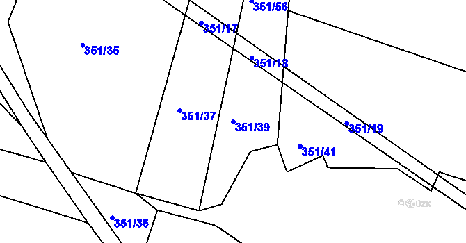 Parcela st. 351/39 v KÚ Střítež u Božejova, Katastrální mapa