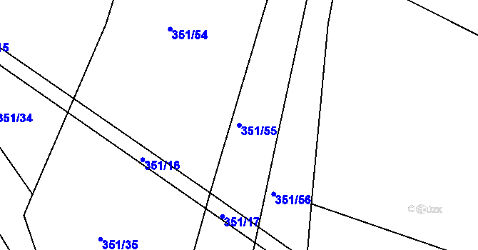 Parcela st. 351/55 v KÚ Střítež u Božejova, Katastrální mapa