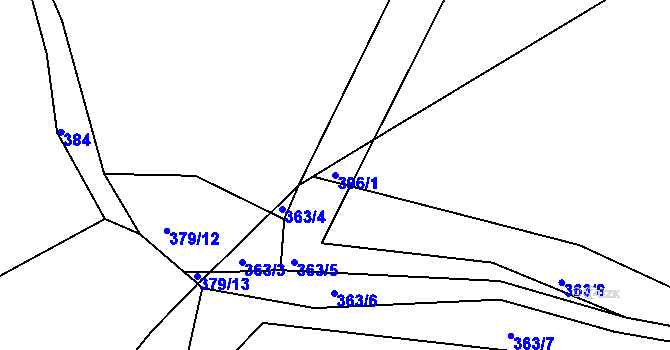 Parcela st. 396/1 v KÚ Střítež u Božejova, Katastrální mapa