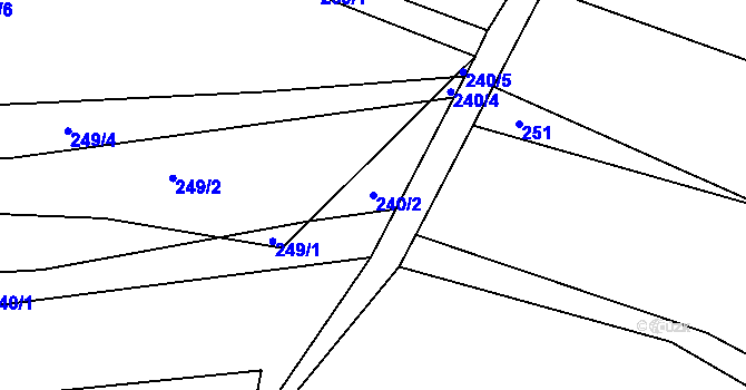 Parcela st. 240/2 v KÚ Střítež u Černovic, Katastrální mapa