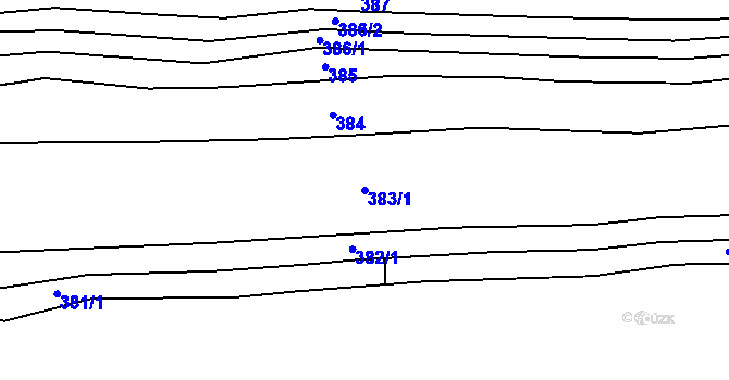Parcela st. 383/1 v KÚ Střítež u Černovic, Katastrální mapa