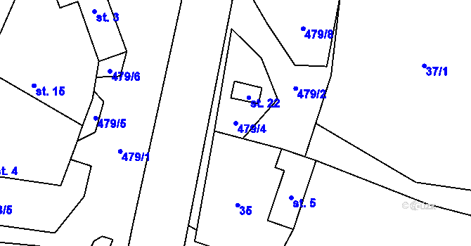 Parcela st. 479/4 v KÚ Střítež u Černovic, Katastrální mapa