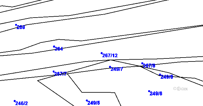 Parcela st. 267/12 v KÚ Střítež u Černovic, Katastrální mapa