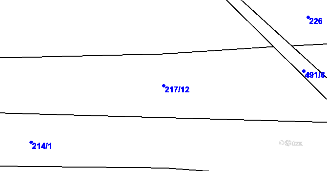 Parcela st. 217/12 v KÚ Střítež u Černovic, Katastrální mapa
